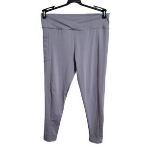 No Brand Sz L Gray Poly Leggings with Pockets